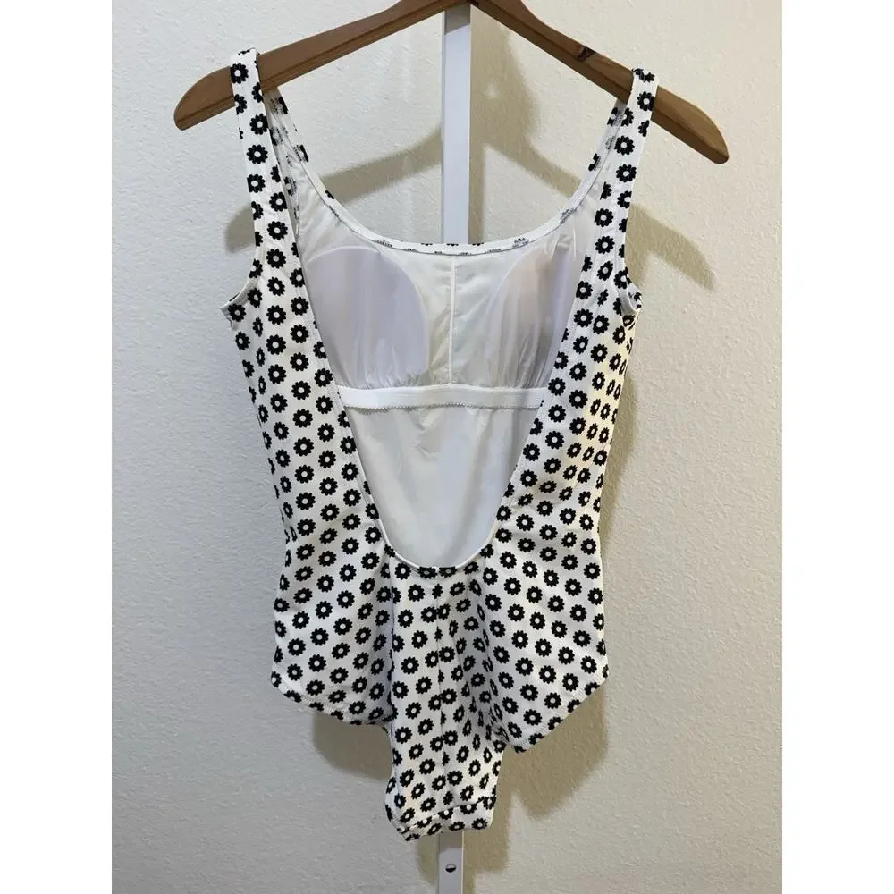 Tory Burch Tank One Piece Swimsuit Tory Black White Geometric Sz S